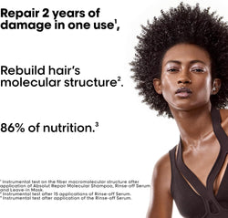 L'Oréal Professionnel Molecular Repair Shampoo | Salon Grade Peptides Bonder | For Extremely Dry Damaged Hair | Amino Acids | Repair Hair Damage & Restore Strength | Strengthening Bonds | Sulfate-Free