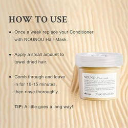 Davines NOUNOU Hair Mask, Nourishing And Repairing Treatment For Bleached, Permed Or Relaxed Hair, Add Shine Weightlessly