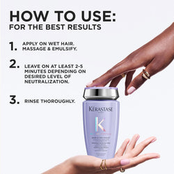 Kérastase Blond Absolu Ultra Violet Shampoo – Professional Hair Care for Shine, Repair & Smoothness 250ml