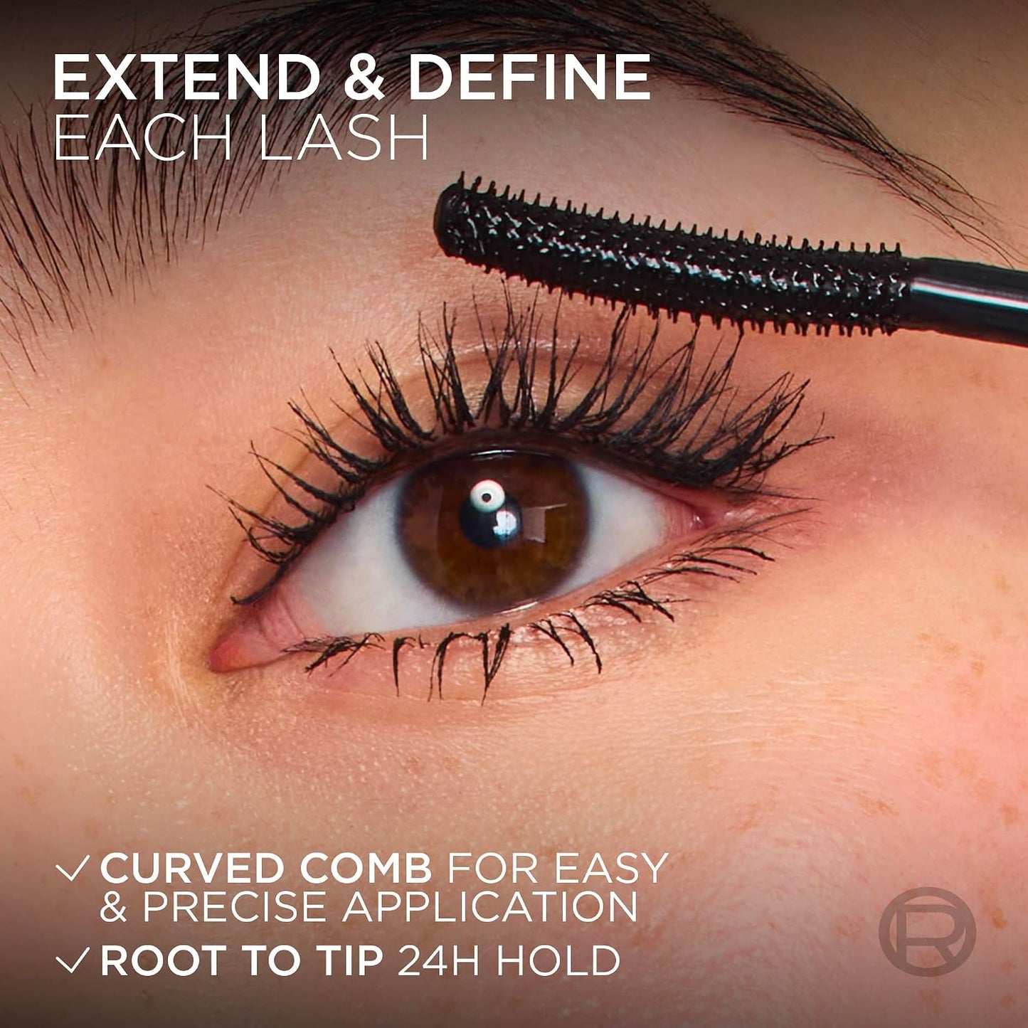 L'Oréal Paris Telescopic Extensionist Mascara, Extends lashes +5mm closer to brows*, Lash extension-like length, Clump-free formula, Washable, Black