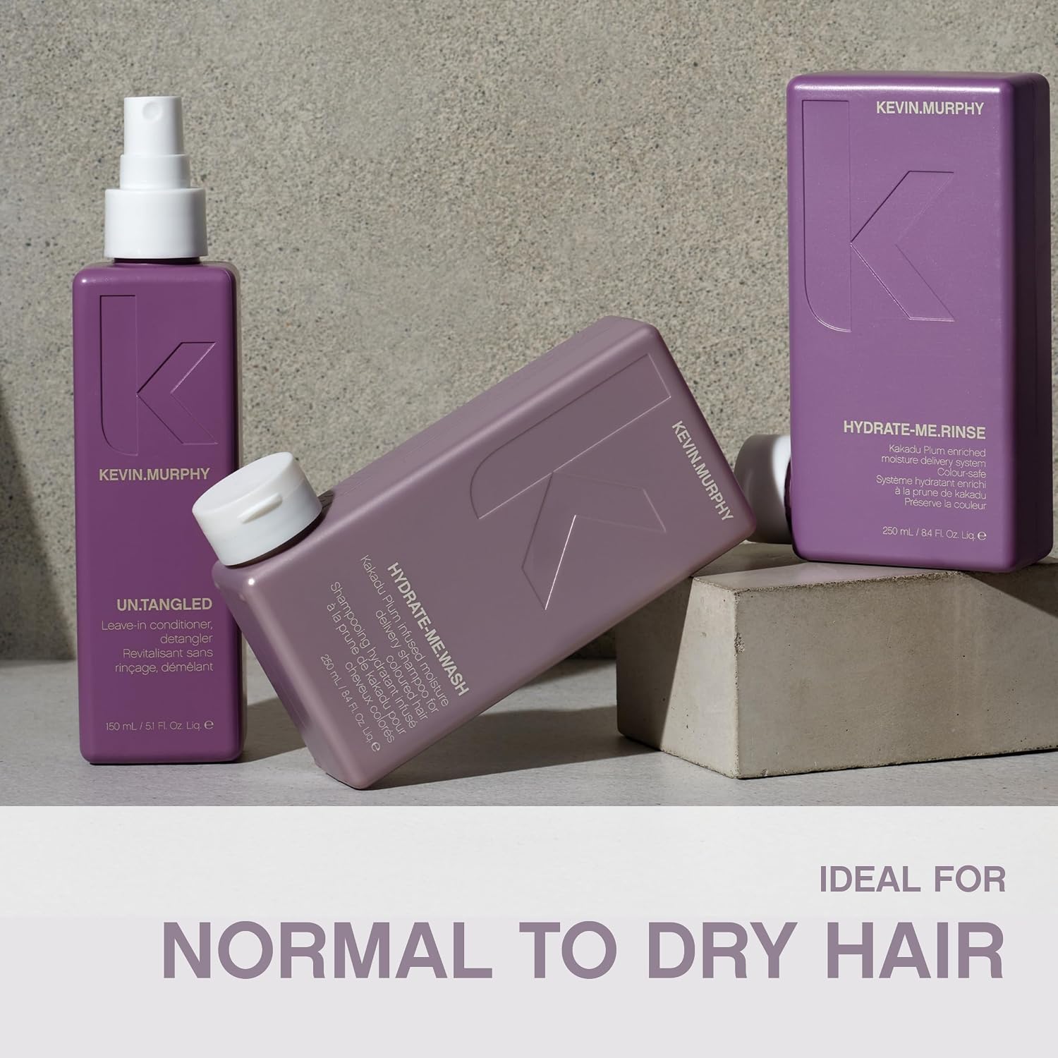 KEVIN.MURPHY HYDRATE-ME.WASH Hydrating Shampoo - For Dry, Dull & Colour-Treated Hair - Sulphate Free Colour Protect Professional Hair Shampoo with Kakadu Plum, Bergamot & Vitamins - 250 mL