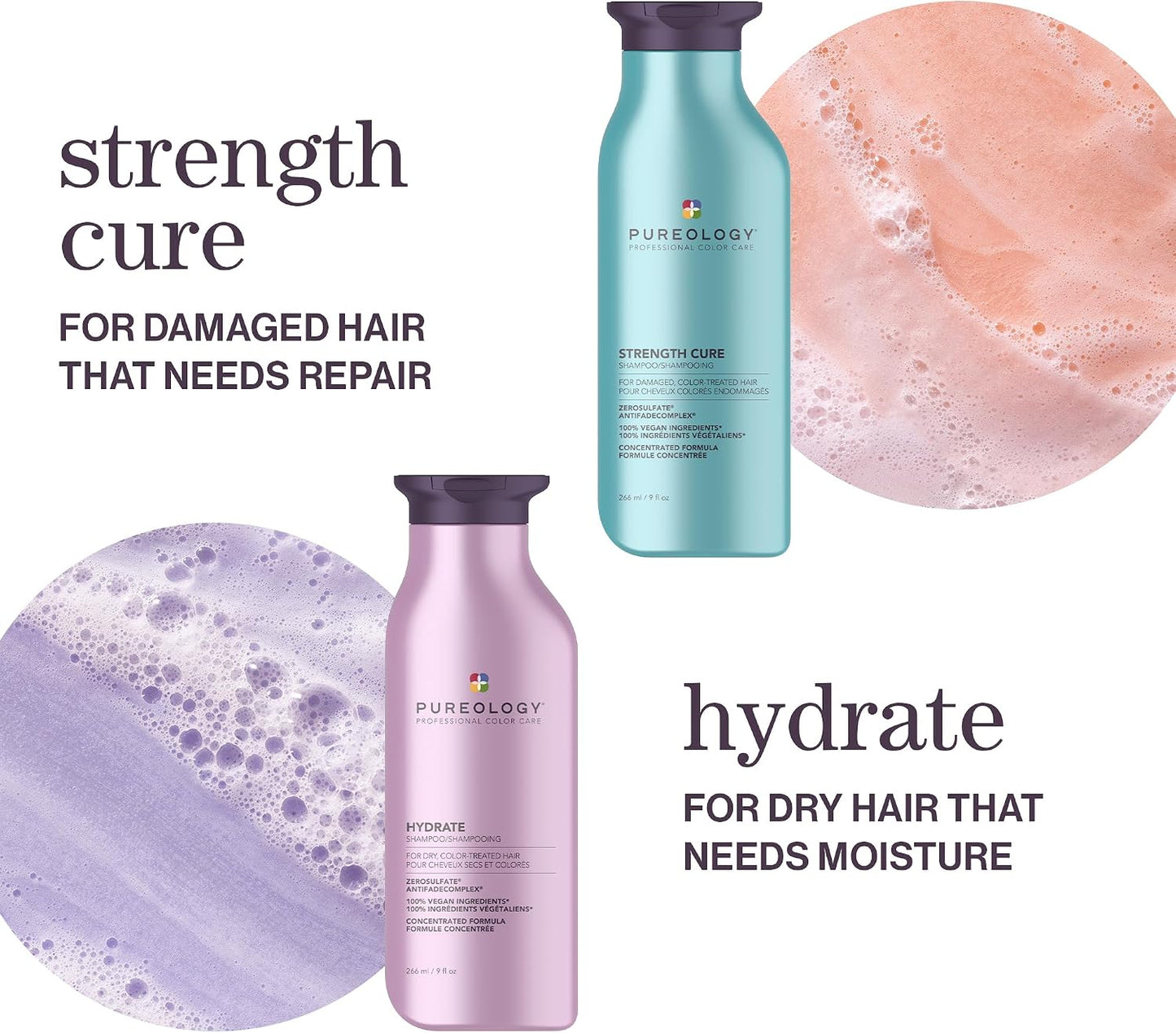 Pureology Strength Cure Conditioner | For Damaged, Color-Treated Hair | Softens & Strengthens Hair | Sulfate Free | Vegan | 266ml