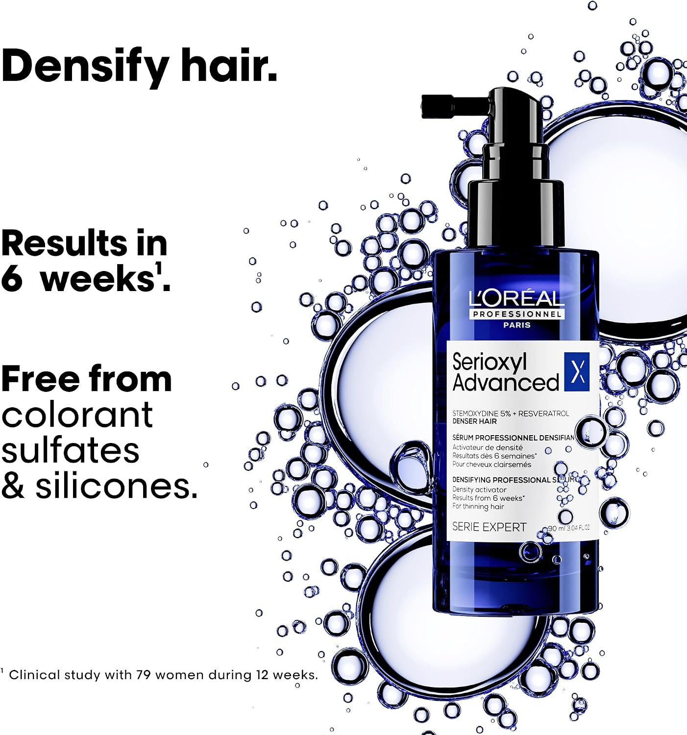 L’Oréal Professionnel Serioxyl Advanced Density Activator Serum | For Hair Growth | Salon Grade Serum | Enriched with Stemoxydine 5% |90ml