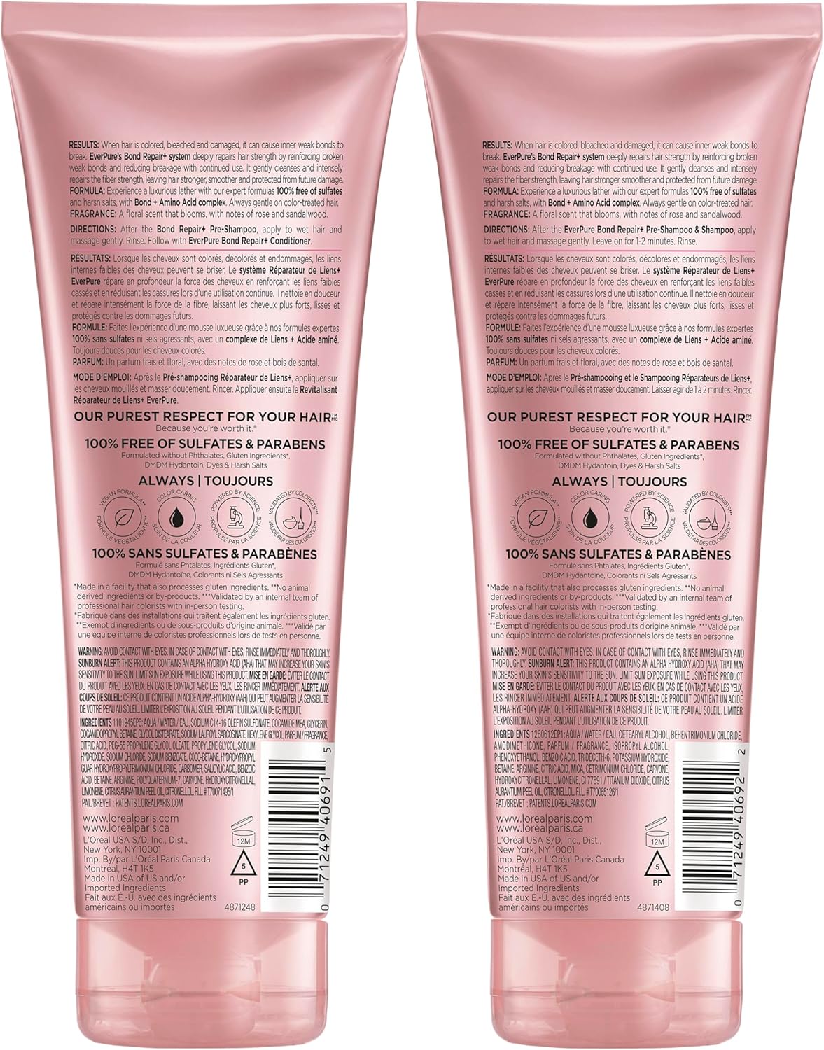 L'Oreal Paris EverPure Bonding Shampoo and Conditioner Kit for Color-Treated Hair, 6.8 Ounce (Set of 2)