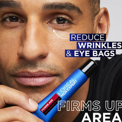 L'Oreal Paris Men Expert Power Age Revitalising Eye Cream 15ml, with Hyaluronic Acid, Smoothes Contour to Visibly Reduce Wrinkles, Dark Circles & Eye Bags