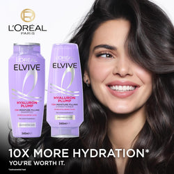 L’Oréal Paris Elvive Hyaluron Plump 72H Moisture Filling Hair Shampoo, for Dehydrated, Dry Hair, with Hyaluronic Acid, Deep Hydration, 800ml