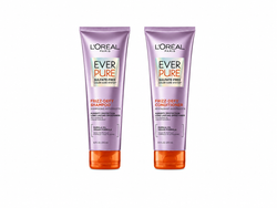 L'Oreal Paris Frizz Defy Shampoo and Conditioner Set, Frizz Control Hair Care with Marula Oil, EverPure, 8.5 Fl Oz, Set of 2