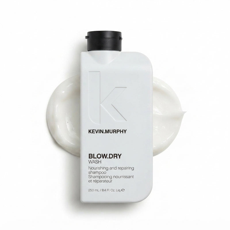 KEVIN.MURPHY BLOW.DRY WASH Nourishing Shampoo - For Dry, Damaged & Coloured Hair - Sulphate-Free Heat Protection Shampoo with Hydrolyzed Pea Protein & Wood Bark Complex - 250mL
