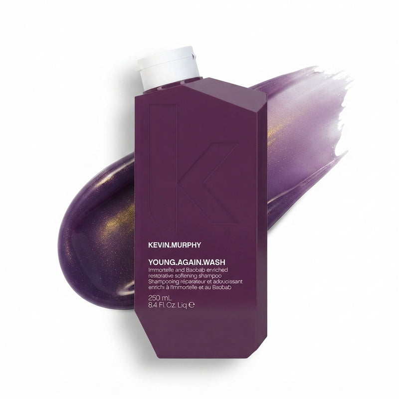 KEVIN.MURPHY YOUNG.AGAIN.WASH Moisturising Shampoo - For Ageing, Dry & Damaged Hair - Sulphate Free Luxury Hair Repair with Amino Acids, Baobab & Lotus Flower Extract - 250 mL