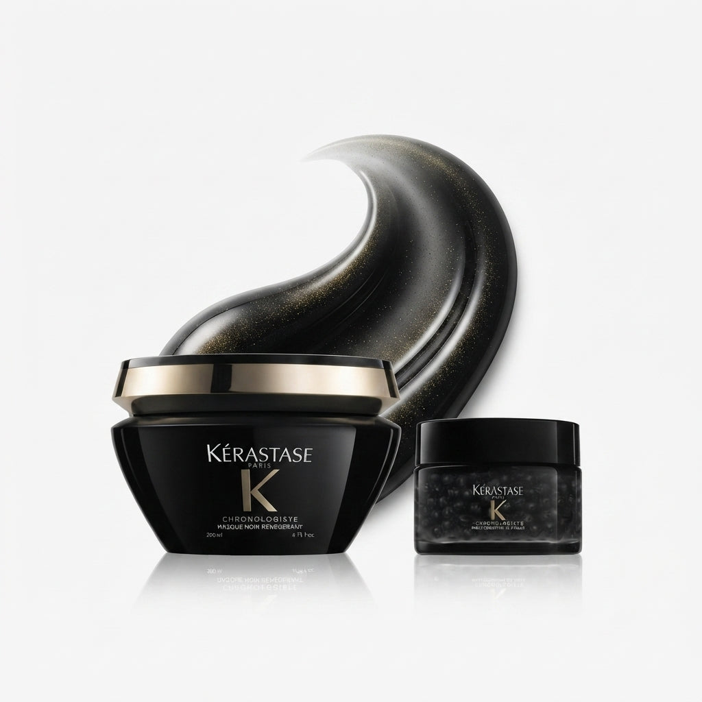 Kérastase Chonologiste Rituel Noir Régénérant Treatment Set - Coffret Rituel Caviar 200ml Mask + Pearls 50ml