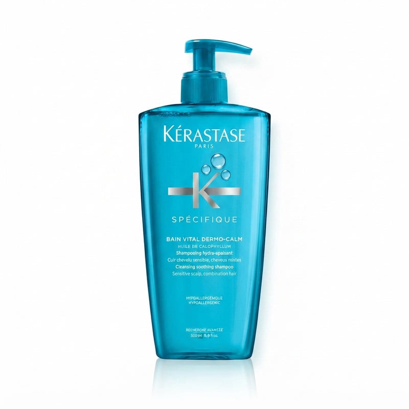 Kérastase Shampoo for Sensitive Scalp, Clarifying Hair Bath to Relieve Itching, Bain Vital Dermo-Calm, Spécifique 500 ml