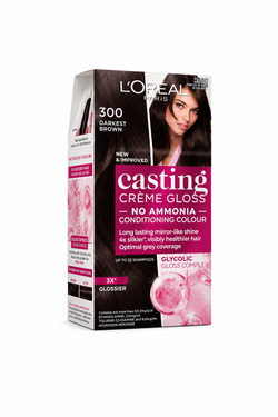 L'Oréal Paris Casting Crème Gloss Semi-Permanent Hair Colour - 300 Darkest Brown (Ammonia Free)