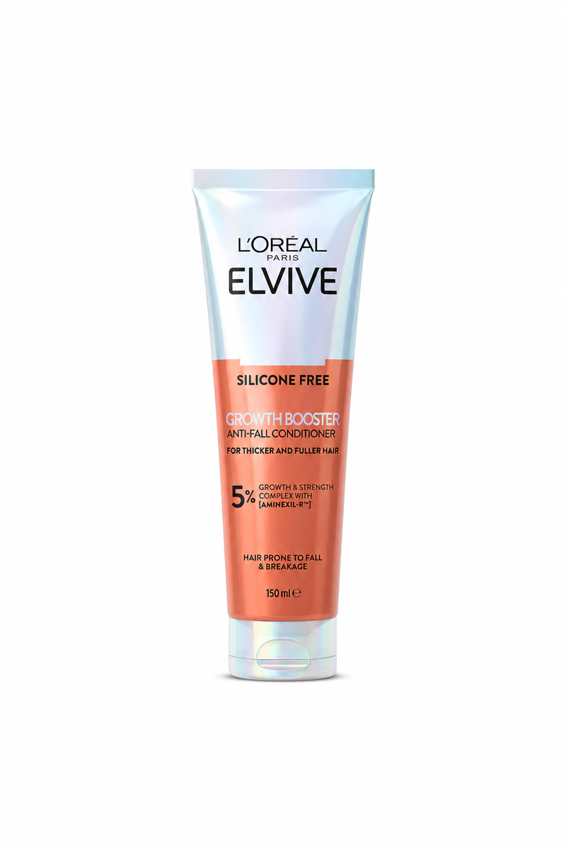 L'Oréal Paris Elvive Growth Booster Ani-Fall Conditioner 150 ml, with 5% Growth & Strength Complex, Visibly Thicker & Stronger Hair, for All Hair Types Prone to Hair Fall & Breakage