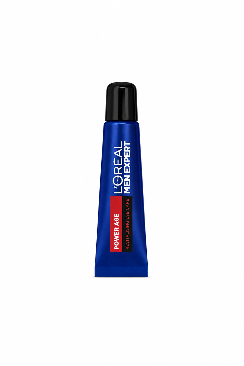 L'Oreal Paris Men Expert Power Age Revitalising Eye Cream 15ml, with Hyaluronic Acid, Smoothes Contour to Visibly Reduce Wrinkles, Dark Circles & Eye Bags