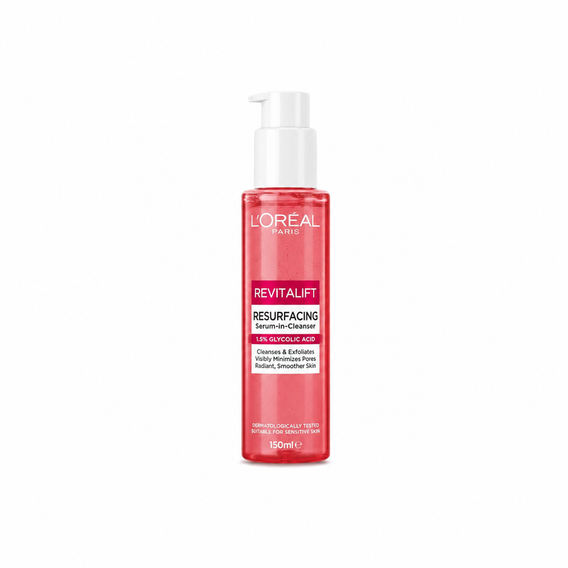 L'Oréal Paris Revitalift Resurfacing Serum-In-Cleanser, 3.5% Glycolic Acid, Cleanses and Exfoliates, Renews Skin's surface, Visibly smooths skin, 150ml