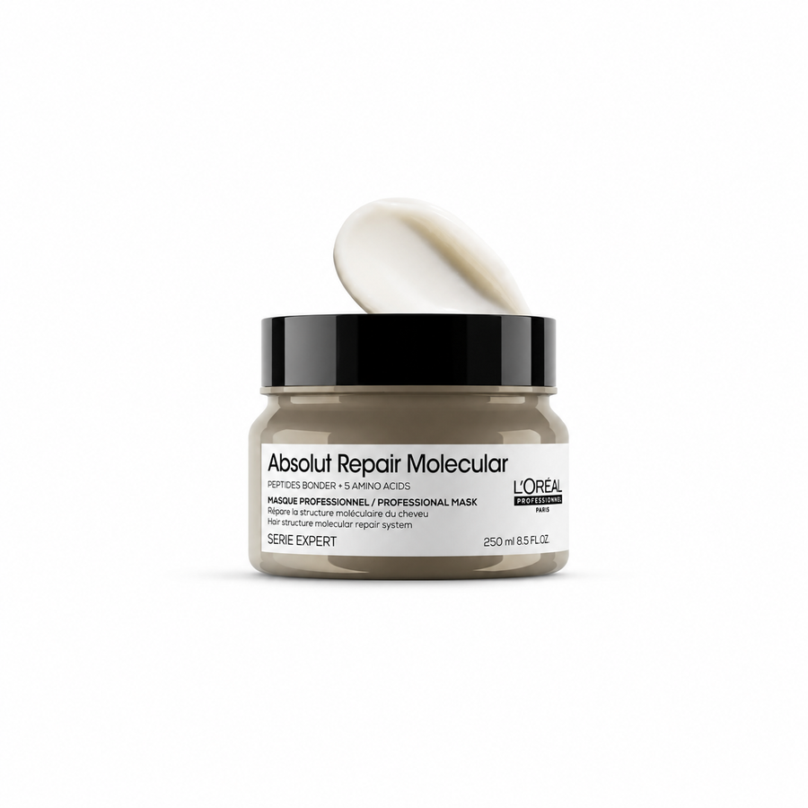 L'Oréal Professionnel Absolut Repair Molecular Mask | Repairing Salon Haircare for Damaged Hair | Peptides & Amino Acids | 250ml