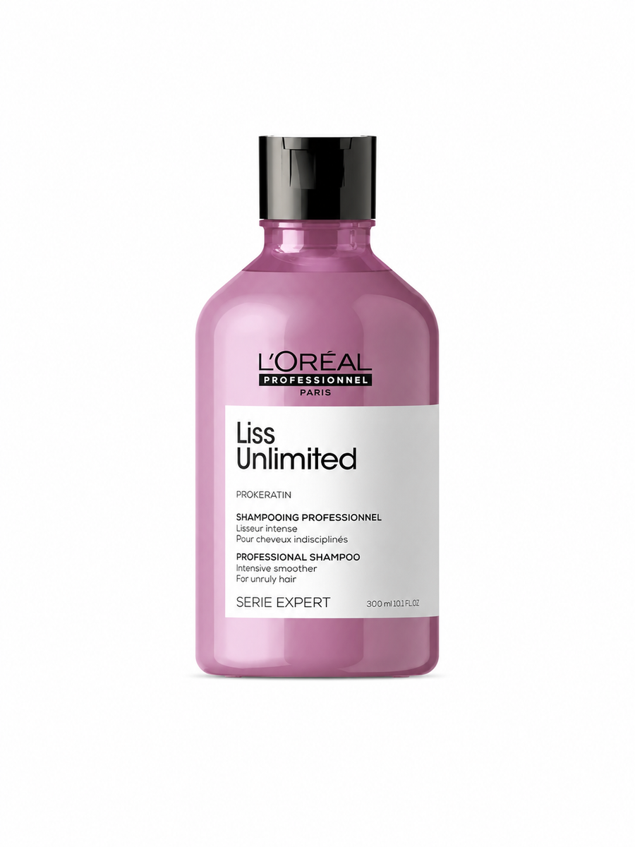 L’Oréal Professionnel Liss Unlimited Shampoo | Salon Grade Long-Lasting Frizz & Humidity Protection With Moisture | For Frizzy & Textured Hair Types, With Prokeratin | 250ml